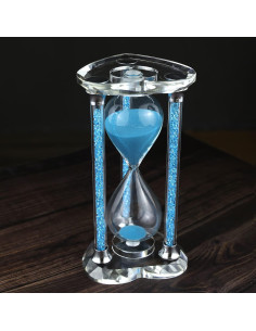 Reloj de Arena Lmzxmcy 60 Minutos Cristal Corazón Azul 2
