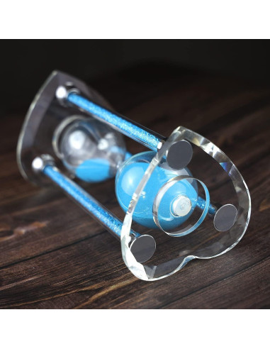 Reloj de Arena Lmzxmcy 60 Minutos Cristal Corazón Azul