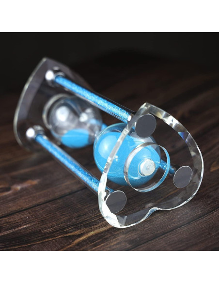 Reloj de Arena Lmzxmcy 60 Minutos Cristal Corazón Azul
