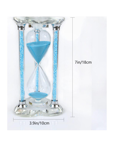Reloj de Arena Lmzxmcy 60 Minutos Cristal Corazón Azul