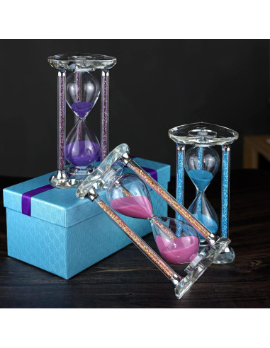 Reloj de Arena Lmzxmcy 60 Minutos Cristal Corazón Azul