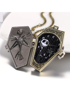 Reloj de bolsillo esqueleto JewelryWe 7.87x5.33cm para Halloween 2