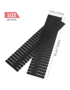 Divisores de Cajón 40Pcs Flytianmy Ajustables Negros 2