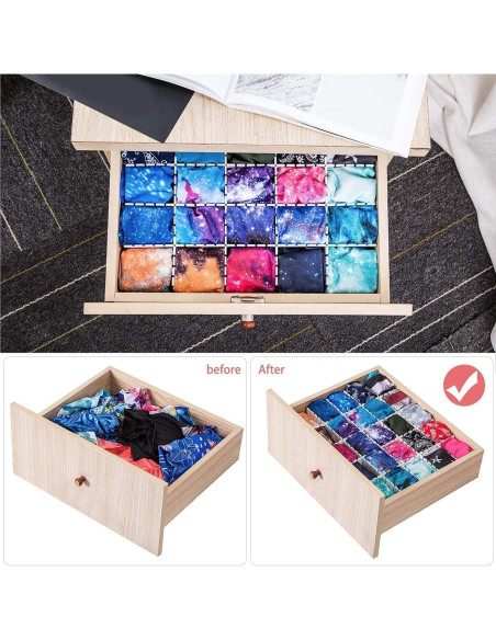 Divisores de Cajón 40Pcs Flytianmy Ajustables Negros