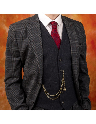 Cadena Reloj de Bolsillo Albert Bronce Hecha a Mano 30cm