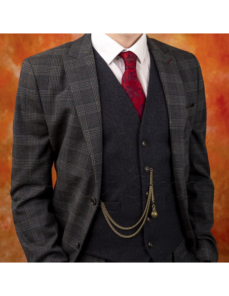 Cadena Reloj de Bolsillo Albert Bronce Hecha a Mano 30cm