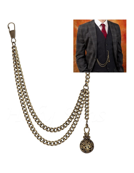 Cadena Reloj de Bolsillo Albert Bronce Hecha a Mano 30cm