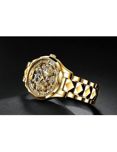 Reloj Mecánico Esqueleto OUPINKE Oro Automático 50M 2
