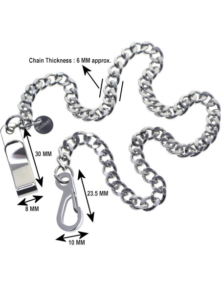 Cadena de Reloj de Bolsillo E-Tech FCS90 Acero Inoxidable 32 CM