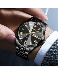 Reloj de Pulsera OLEVS para Hombres Acero Inoxidable 41mm 2