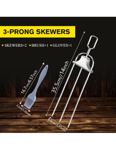 Pinchos de Acero Inoxidable Tchrules 35.56 cm 2 Piezas