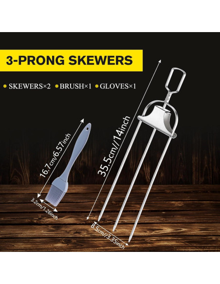 Pinchos de Acero Inoxidable Tchrules 35.56 cm 2 Piezas