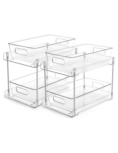 Organizador Vtopmart 2 Niveles para Baño y Cocina Transparente