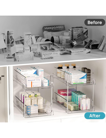 Organizador Vtopmart 2 Niveles para Baño y Cocina Transparente