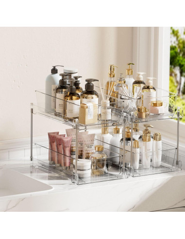 Organizador Vtopmart 2 Niveles para Baño y Cocina Transparente
