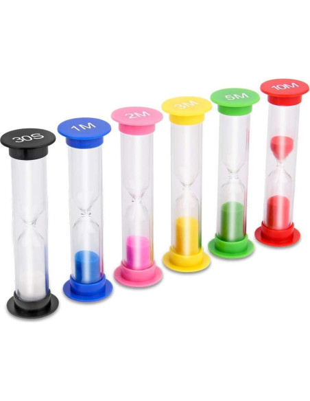Reloj de Arena KISEER 6 Pcs Temporizadores Coloridos
