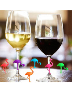 Marcadores de Copas de Vino de Silicona 12 Pcs Flamenco 2