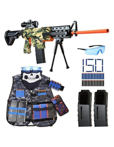 Rifle de francotirador Vioofun con 150 dardos y chaleco táctico