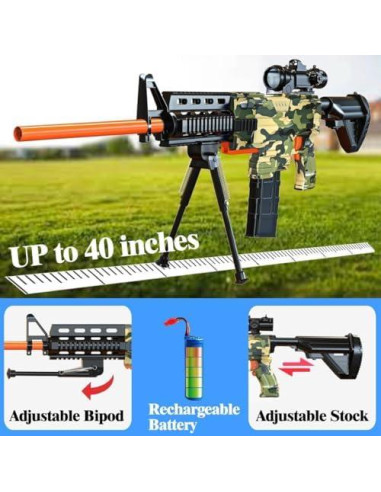 Rifle de francotirador Vioofun con 150 dardos y chaleco táctico