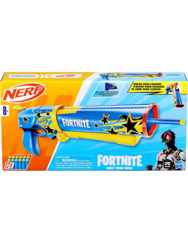 Blaster Nerf Fortnite Half Tone Hero con 12 Dardos Elite