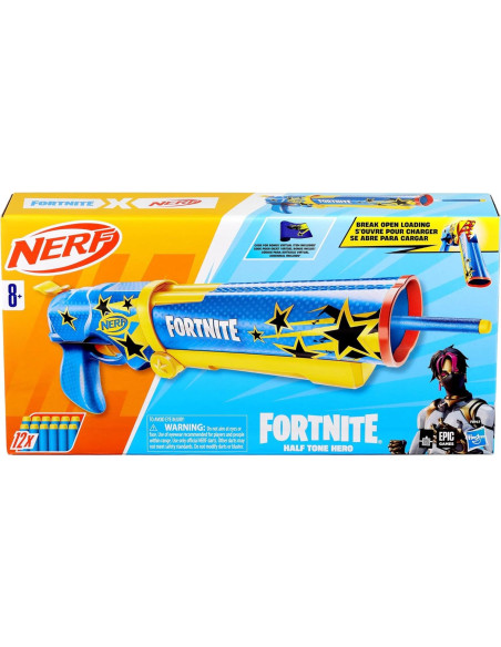 Blaster Nerf Fortnite Half Tone Hero con 12 Dardos Elite