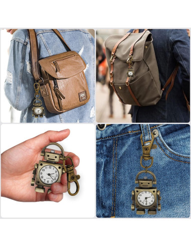 Reloj de bolsillo de cuarzo Realpoo con cadena y diseño único