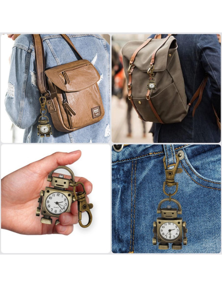 Reloj de bolsillo de cuarzo Realpoo con cadena y diseño único