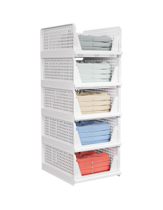 Caja Organizadora Apilable Caktraie 5 Paquetes Blanca 2