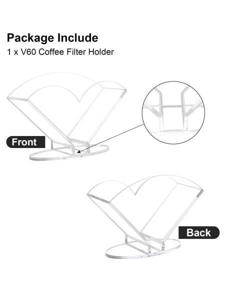 Soporte para Filtros de Café V60 Kamehame Acrílico Transparente