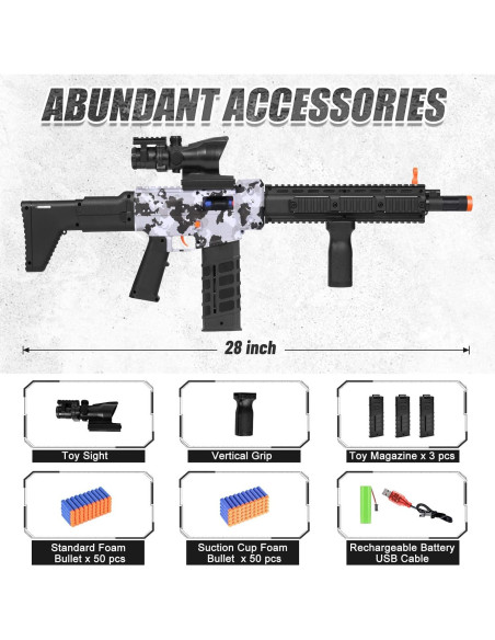 Rifle de francotirador PIXATA eléctrico con 100 dardos
