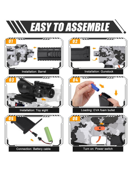 Rifle de francotirador PIXATA eléctrico con 100 dardos