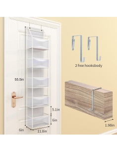 Organizador colgante Fixwal 5 estantes PVC transparente 2