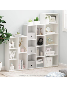 Estantería Furinno Luder 5 Cubos Almacenamiento Blanco 2