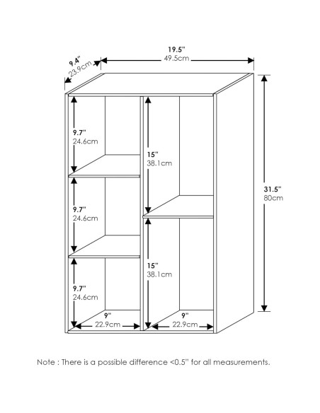 Estantería Furinno Luder 5 Cubos Almacenamiento Blanco