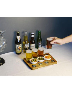 Juego de 2 Bandejas de Vuelo de Cerveza Owlgift Rústico 2