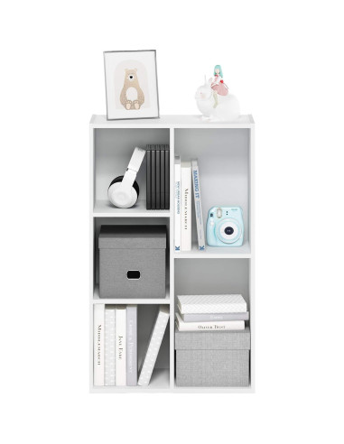 Estantería Furinno Luder 5 Cubos Almacenamiento Blanco
