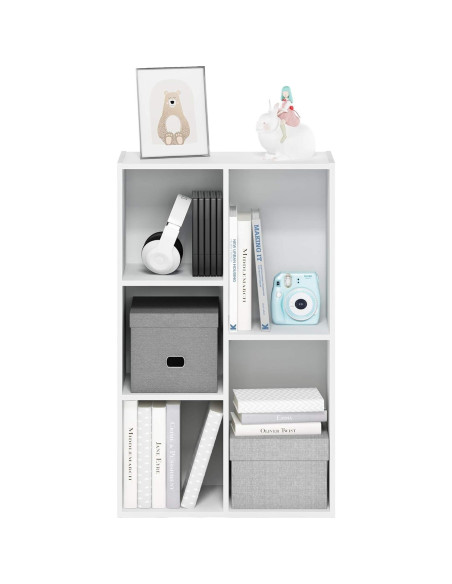Estantería Furinno Luder 5 Cubos Almacenamiento Blanco
