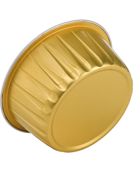 Tazas de Hornear Desechables DEAYOU 100-Pack 150ml Doradas