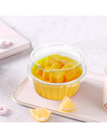 Tazas de Hornear Desechables DEAYOU 100-Pack 150ml Doradas