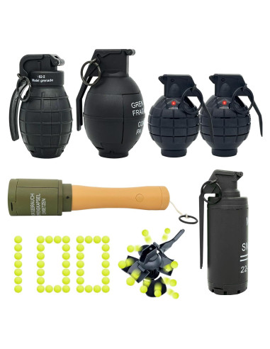 6 Piezas Juguete Granada Táctica Reglory con 100 Balas