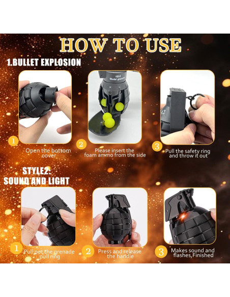 6 Piezas Juguete Granada Táctica Reglory con 100 Balas