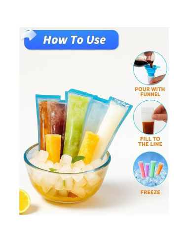 200 Tubos de Congelador Dkaool para Helados y Paletas