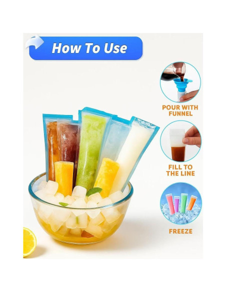 200 Tubos de Congelador Dkaool para Helados y Paletas