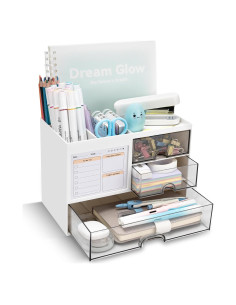 Organizador de Escritorio QIYVLOS Blanco con 3 Cajones