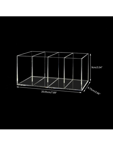 Organizador de Lápices Acrílico HSYMQ 4 Compartimentos Transparente