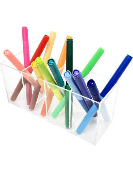 Organizador de Lápices Acrílico HSYMQ 4 Compartimentos Transparente Organizador de Lápices Acrílico HSYMQ 4 Compartimentos Transparente