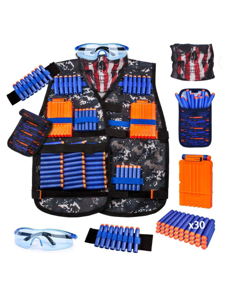 Kit Chaleco Táctico Niños KKONES con Dardos y Accesorios