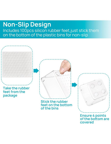 Vtopmart 25 PCS Organizadores de Cajones Plástico Transparente