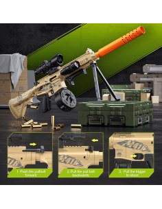 Pistola de Juguete Amarilla Blaster de Espuma 60 Balas 2