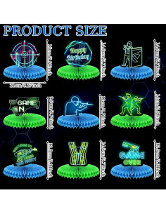 Centros de Mesa de Panal Neón Yaomiao para Fiesta Laser Tag 2